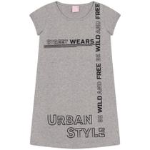 Vestido Infantil de Menina Estilosa Cinza