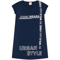 Vestido Infantil de Menina Estilosa Marinho