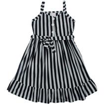 Vestido Infantil de Menina Listrado Preto