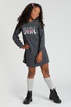 Vestido Infantil de Moletom Preto Girl Vestido Infantil de Moletom Preto Girl