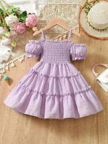 Vestido Infantil de Princesa com Babado - Ideal para Festas e Verão