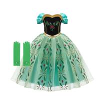 Vestido Infantil de Princesa Elsa e Anna - Fantasia Floral para Festa de Aniversário e Casamento