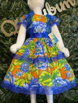 Vestido Infantil de quadrilha Maria Bonita, mini chapéu e saiote - MB0010