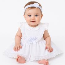 Vestido Infantil de Renda Larissa Bebê Menina Daminha Batismo Casamento Vestido Infantil de Renda Larissa Bebê Menina Daminha Batismo Casamento