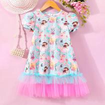 Vestido Infantil de Tule para Meninas - Casual, Verão, Festa e Férias