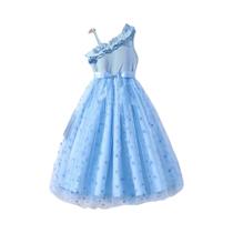 Vestido Infantil de Verão com Decoração de Renda e Tule para Meninas, Estilo Princesa Vestido Infantil de Verão com Decoração de Renda e Tule para Meninas, Estilo Princesa