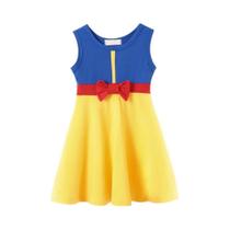 Vestido Infantil de Verão das Princesas Disney - Algodão, Casual (Elsa, Anna, Ariel, Rapunzel)