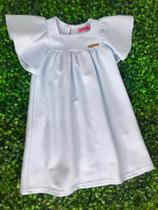 Vestido Infantil Decote Quadrado Babado