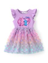 Vestido infantil Disney Lilo and Stitch 3D Floral Purple 4-5T