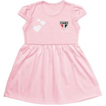 Vestido Infantil do São Paulo Canelado Oficial Torcidababy