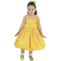 Vestido Infantil Dourado Tule Ilusion - Casamento Formatura