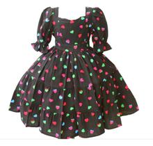 Vestido Infantil E Juvenil Coração Preto Com Tiara Vestido Infantil E Juvenil Coração Preto Com Tiara