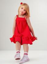 Vestido Infantil E Juvenil Lala Vermelho Festa Menina