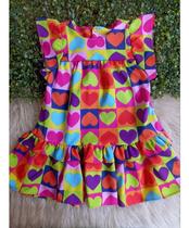 Vestido Infantil E Juvenil Lara Coração Menina Modinha Vestido Infantil E Juvenil Lara Coração Menina Modinha
