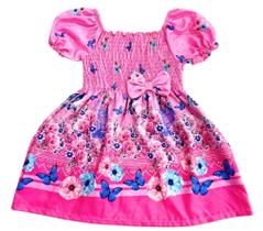 Vestido Infantil Elegance Flores Borboleta Vestido Infantil Elegance Flores Borboleta