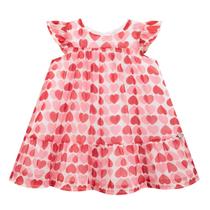 Vestido Infantil em Chiffon Brilho Com Corações Kukiê Vestido Infantil em Chiffon Brilho Com Corações Kukiê