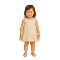 Vestido Infantil em Cotton Leve e Tule Trick Nick Ano Novo