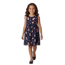 Vestido Infantil em Cotton Leve e Tule Trick Nick Meninas