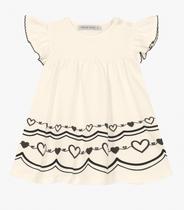 Vestido Infantil em Cotton Leve Trick Nick Off White Vestido Infantil em Cotton Leve Trick Nick Off White