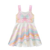 Vestido infantil em fly tech rosa claro borboleta infanti Vestido infantil em fly tech rosa claro borboleta infanti