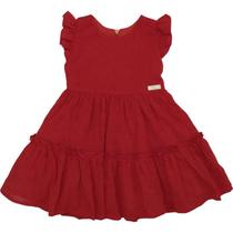 Vestido Infantil em Laise Vermelho Natal Chic Luxo 233487