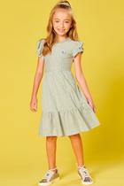 Vestido Infantil em Malha Confort Listrado Babados - Kukie Vestido Infantil em Malha Confort Listrado Babados - Kukie