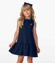 Vestido Infantil em Malhão Trick Nick Azul Marinho