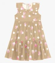 Vestido Infantil em Popeline Trick Nick Bege Vestido Infantil em Popeline Trick Nick Bege