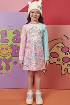 Vestido Infantil em Termoskin Peluciado Ursinhos Fofos Two Color Lets Fun - Infanti Vestido Infantil em Termoskin Peluciado Ursinhos Fofos Two Color Lets Fun - Infanti