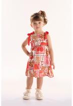 Vestido Infantil em Viscolinho com Alças Três e Já Vestido Infantil em Viscolinho com Alças Três e Já