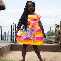 Vestido Infantil em Viscose Borboleta