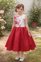 Vestido Infantil Encanto Floral Vermelho TAM:6 TAM:8 - PLANETA ROSA