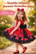 Vestido Infantil Encanto Vermelho Luxo Tam 2 - Baila Nina