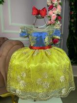 Vestido Infantil Enjoy Tematico Branca De Neve realeza - 1 ao 4