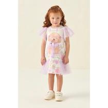 Vestido Infantil Estampa Cachorrinho com Laço summer Fresh - Petit Cherie