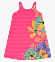 Vestido Infantil Estampa De Flores Rovi Kids Rosa