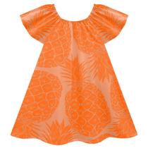 Vestido Infantil Estampado Abacaxi em Meia Malha Nanai