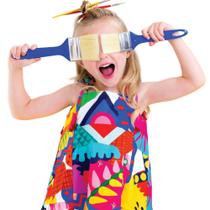 Vestido Infantil Estampado Brincando com as Formas