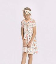 Vestido infantil estampado com recortes nas mangas 46792 Vestido infantil estampado com recortes nas mangas 46792