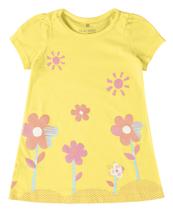 Vestido infantil estampado decote redondo em algodão malwee kids amarelo m Vestido infantil estampado decote redondo em algodão malwee kids amarelo m