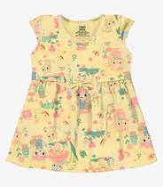 Vestido Infantil Estampado Malha Rovi Kids Amarelo Vestido Infantil Estampado Malha Rovi Kids Amarelo