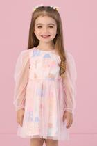 Vestido Infantil Estampado Manga longa Mon Sucré