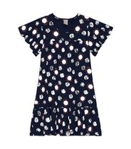 Vestido Infantil Estampado Rovitex Kids Azul