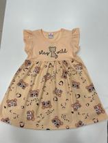 Vestido infantil estampado tamanho 3 cor salmão Menina