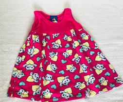 Vestido Infantil Estampas de Gatinha