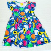 Vestido Infantil Estampas de Salada de Frutas