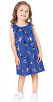 Vestido infantil evasê regata ginastas azul malwee kids