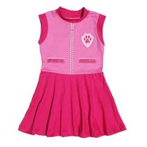 Vestido Infantil Fantasia Patrulheira Canina Rosa Carnaval Minideia