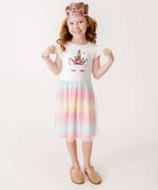 Vestido Infantil Fantasia Tule Unicórnio Marisa Tam 4 -11016 Vestido Infantil Fantasia Tule Unicórnio Marisa Tam 4 -11016