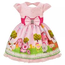 Vestido Infantil Fazendinha Tema Fazenda Festa Aniversário